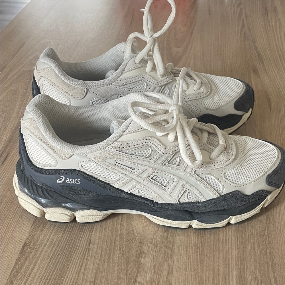 Asics Off-White and Dark Gray Sneakers